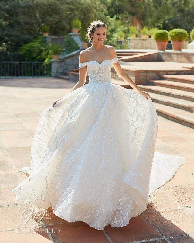 Diamond Ball Gown Tulle Wedding Dress