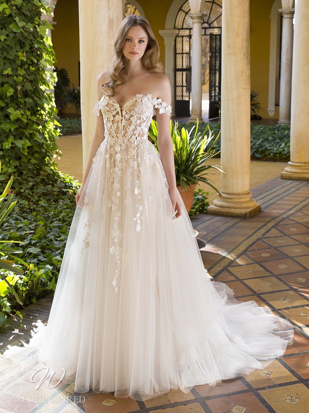 Princess Wedding Dress Off The Shoulder 3D Lace Appliques Boho Bride  Dresses Tulle Ball Gowns 2023