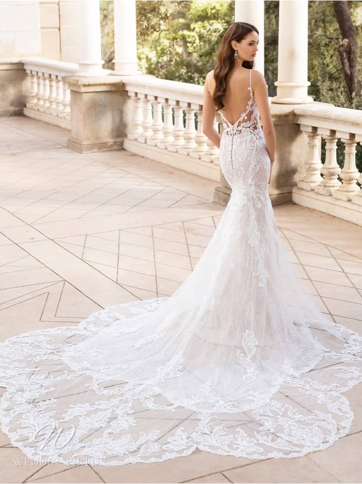 elysee 2022 wedding dress alessia lace mermaid blush