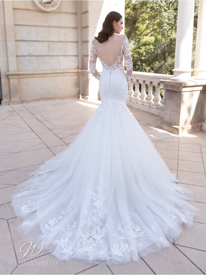 elysee 2022 wedding dress savannah lace tulle mermaid long sleeves