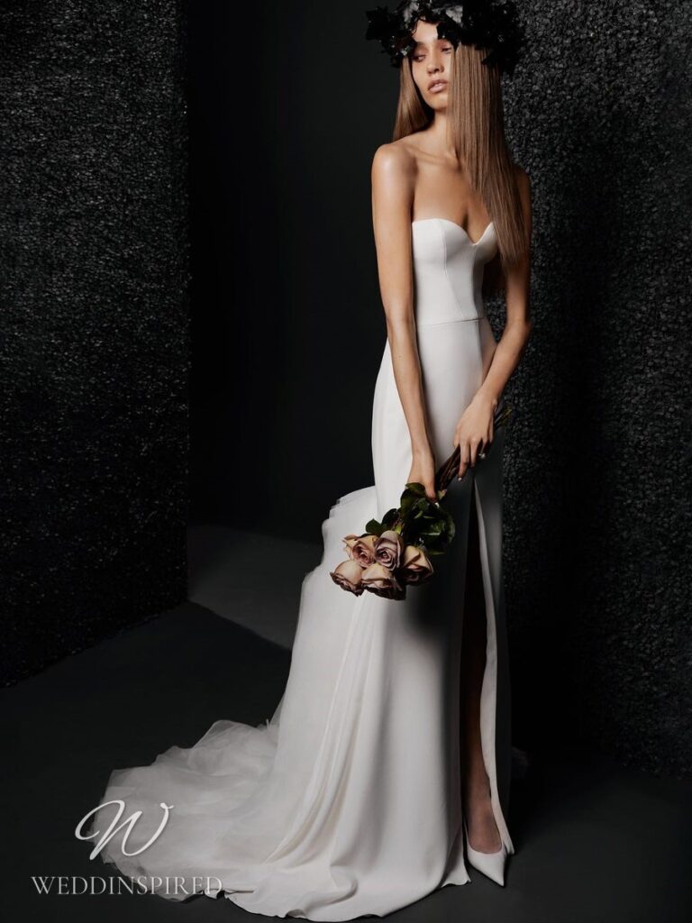 vera wang 2022 wedding dress babette strapless satin mermaid