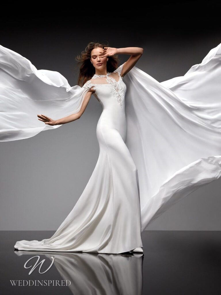 nicole milano 2022 wedding dress ekanite simple sheath