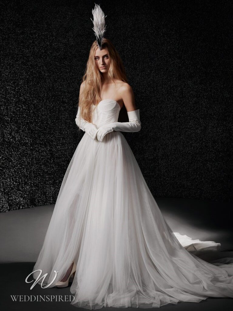 vera wang 2022 wedding dress loana strapless tulle princess ball gown