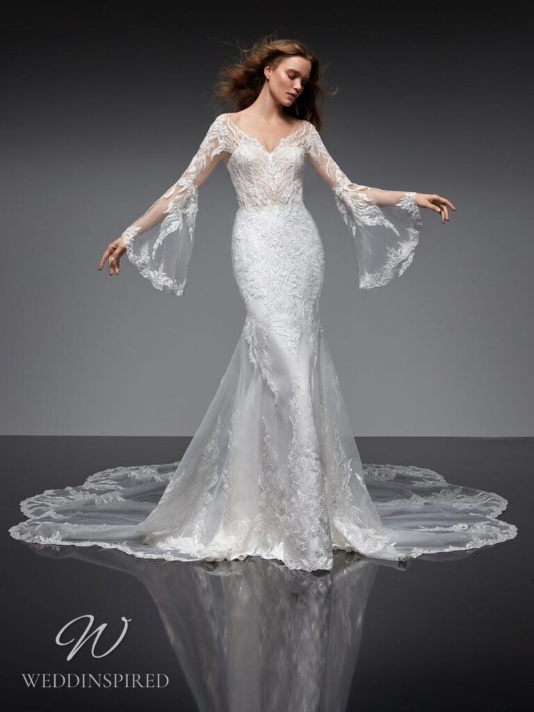 nicole milano 2022 wedding dress onice lace mermaid long sleeves